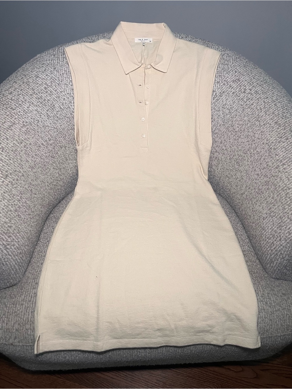 rag & bone Sleeveless Polo Dress in Cream